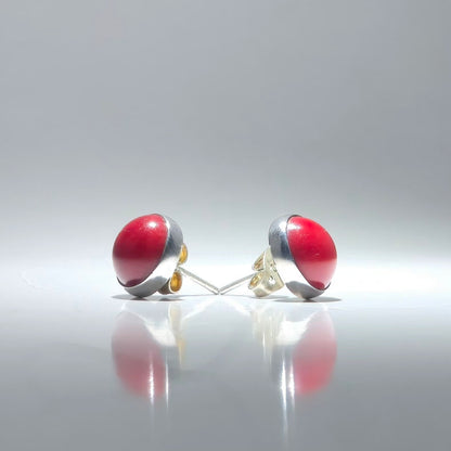 Purple Amethyst earrings with silver edge