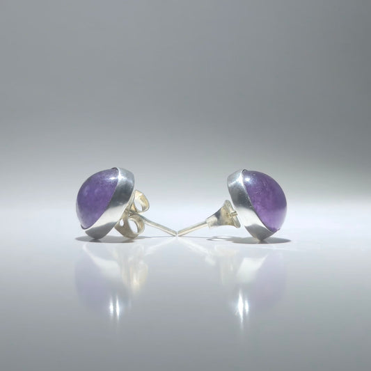 Purple Amethyst earrings with silver edge
